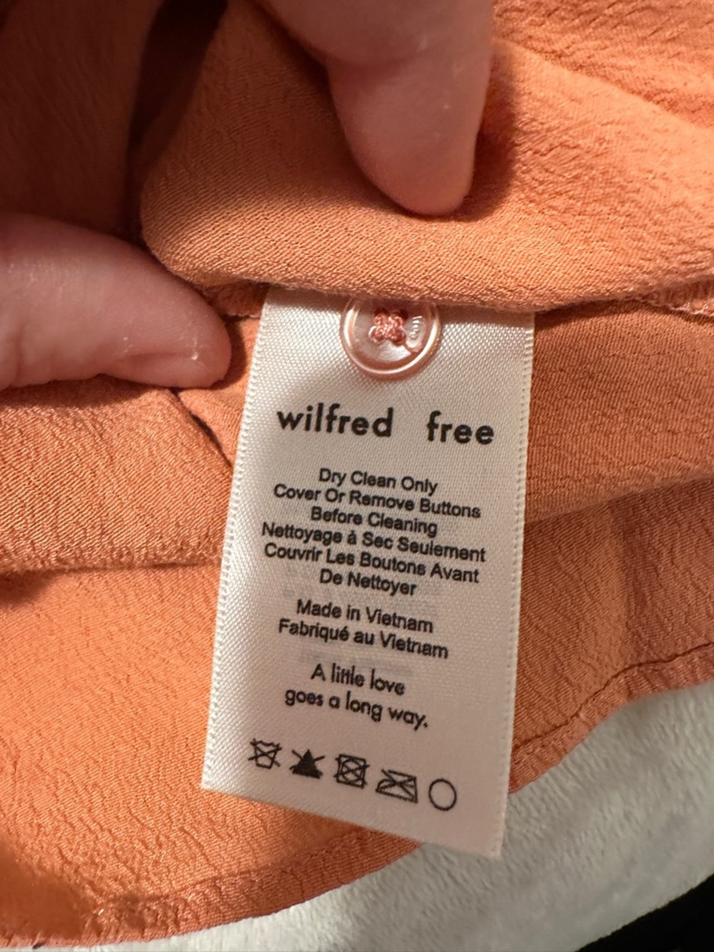 Aritzia Wilfred Free Orange Tie Front Cropped T-shirt Blouse Size XS Women’s - Picture 8 of 9